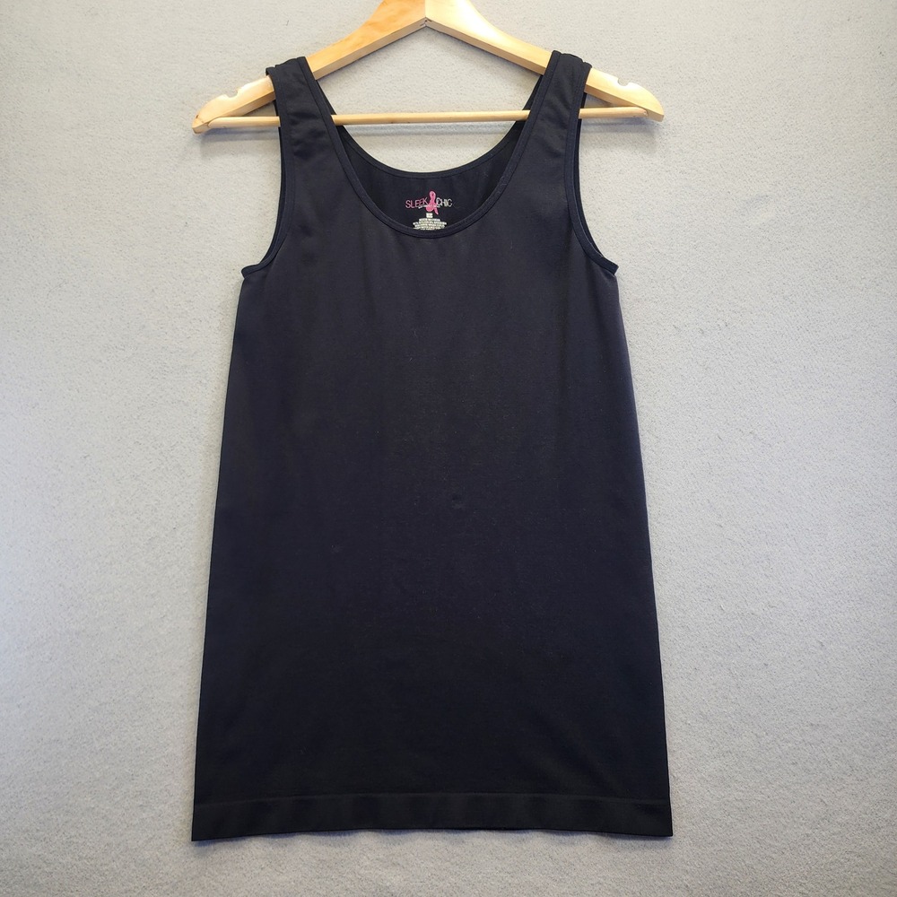 Sleek & Chic New York & Company Black Seamless Tank Top Camisole Small Stretch